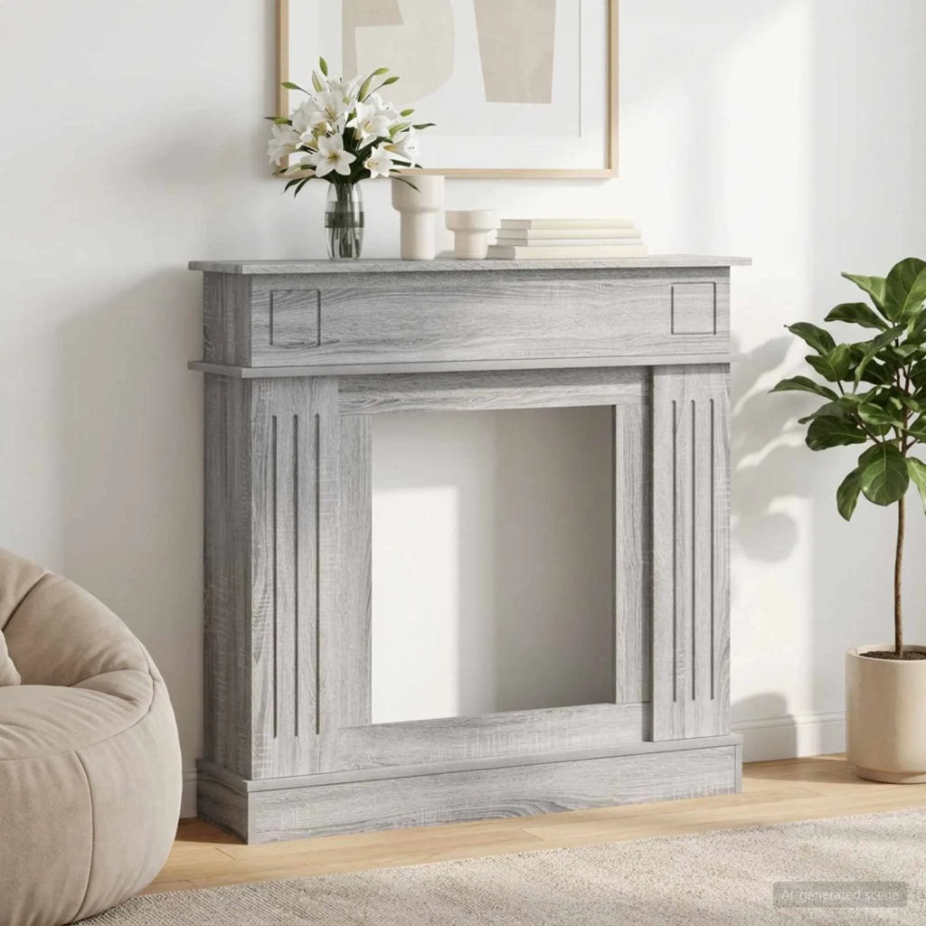 Cornice per camino Sonoma grigio 102 x 26 x 100 cm 8006648