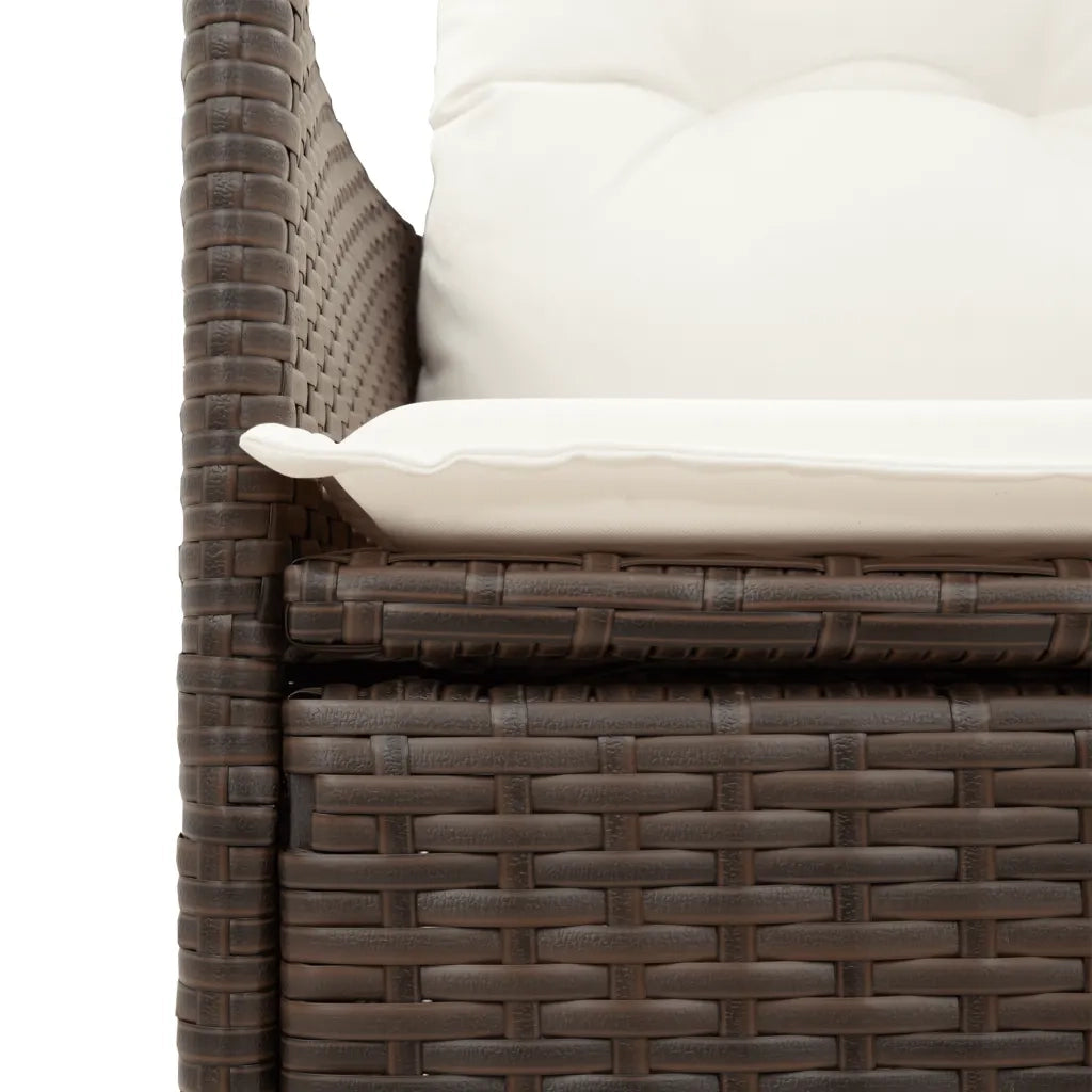 Set Bistrò 3 pz con Cuscini Marrone in Polyrattan 3276767