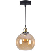 Lampada a sospensione IRWIN vetro ambra E27 Ø20cm Polux
