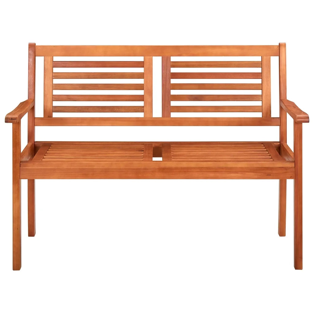 Panchina da Giardino | Panca da Giardino 2 Posti e Cuscino 120cm Massello Eucalipto