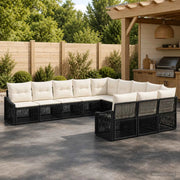 Set Divano da Giardino 11 pz Nero polyrattan 3436144