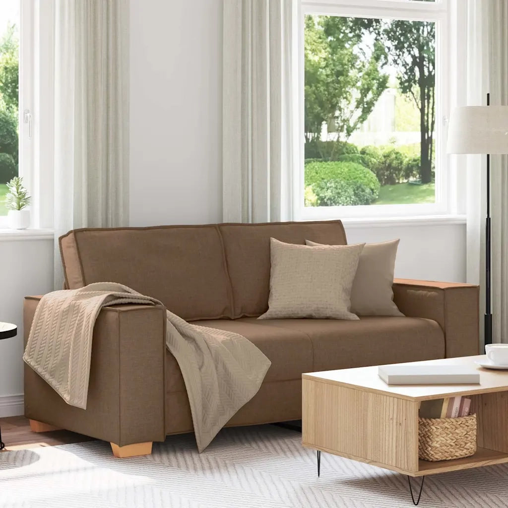 Divano a 2 posti Marrone 180x78x84 cm Tessuto 4104984