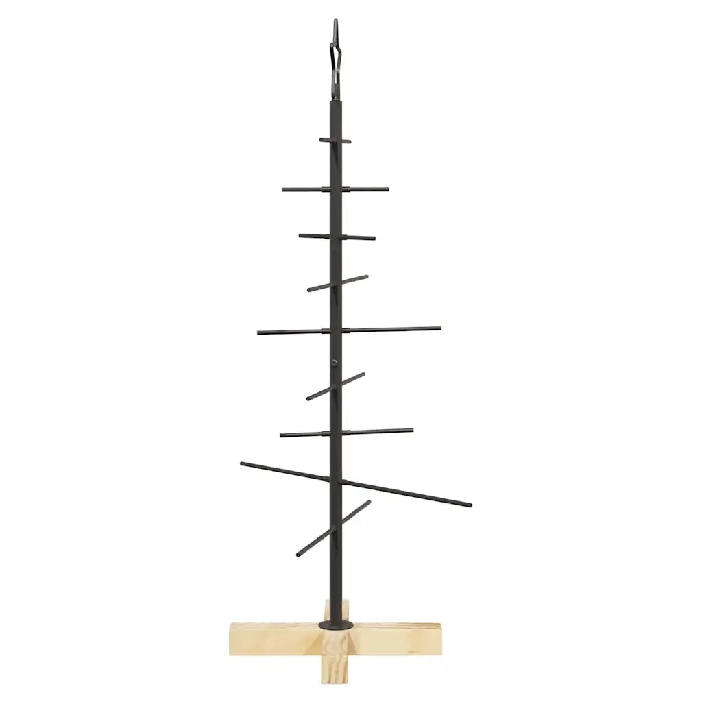 Albero di Natale in metallo con supporto Nero 89 cm 42019176