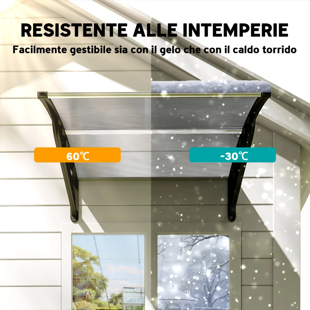 Tettoia Policarbonato Esterno ¨C Xylo ¨C Trasparente 103x96.5x27cm