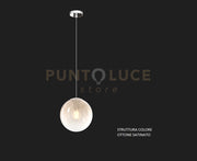 SOSPENSIONE OTTONE SAT. 1 LUCE VETRO PICCOLO AMBRA 1194OS-S20-AM