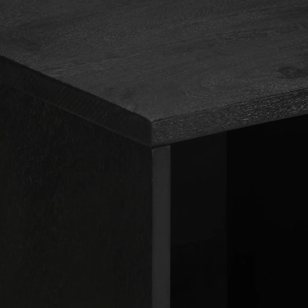 Credenza | Madia | Buffet da pranzo | Armadio da pranzo Nera 80x33x75 cm in Legno Multistrato