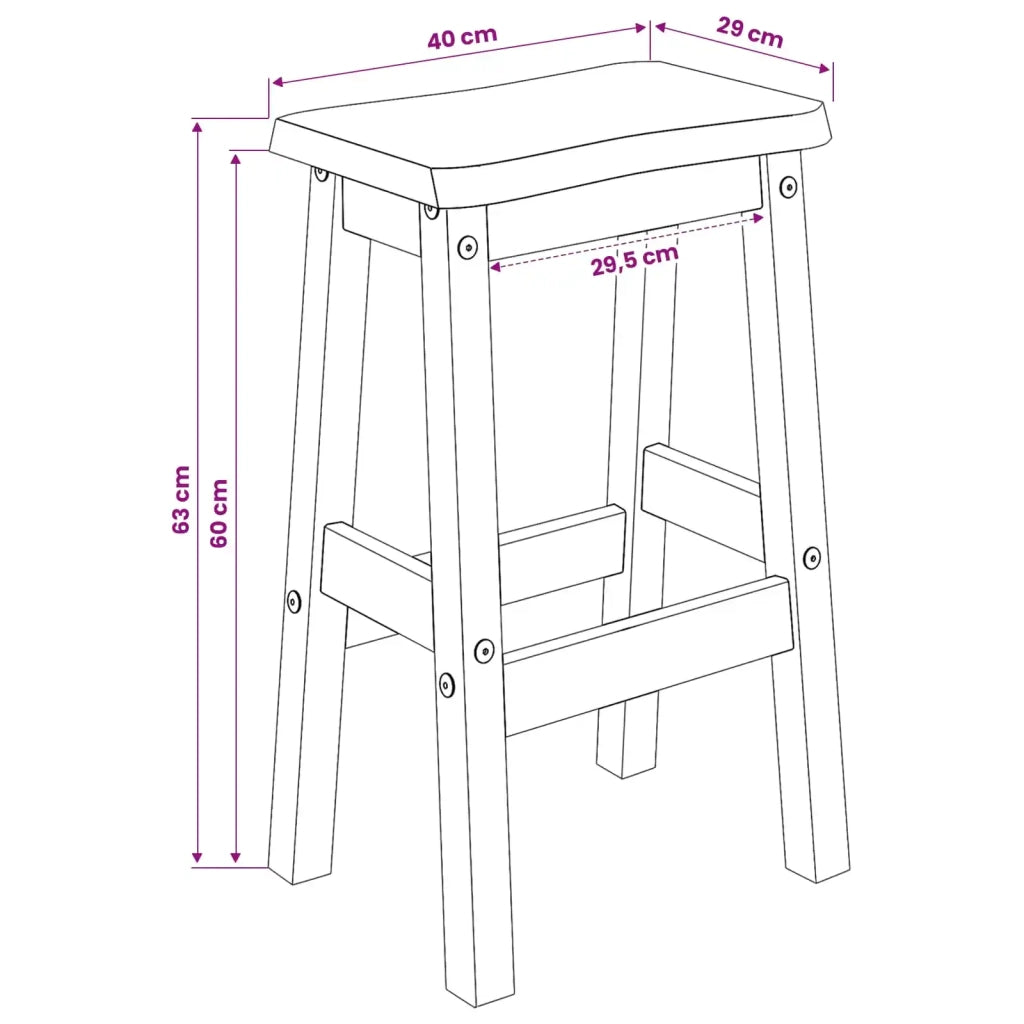 VidaXL Sgabello da Bar Alto EKAI 2 pcs Bianco 40 x 29 x 63 cm 42037016