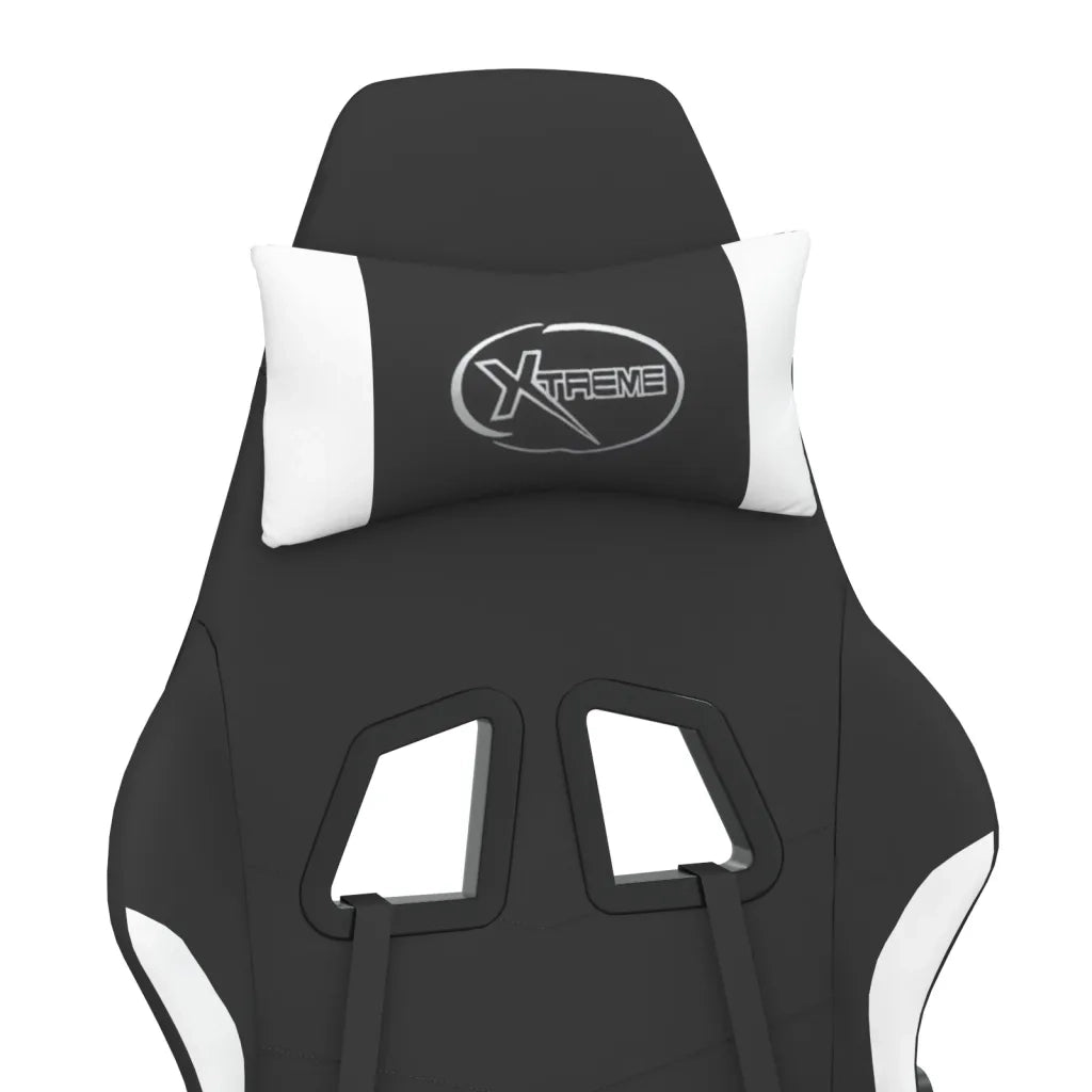 Sedia da Gaming Nero e Bianco in Tessuto 3143719