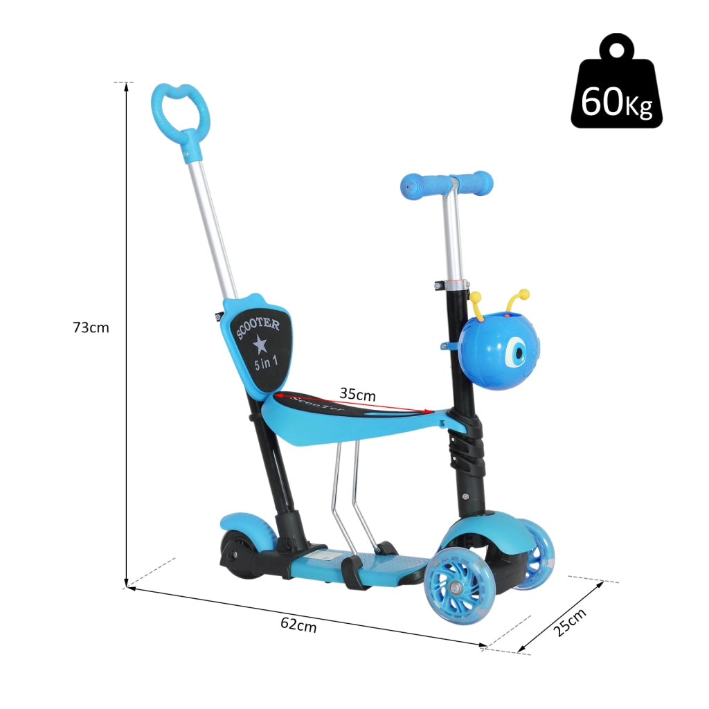 Patinete 3 in 1 per Bambini ¨C Minimal ¨C Blu 62x25x72,5 cm