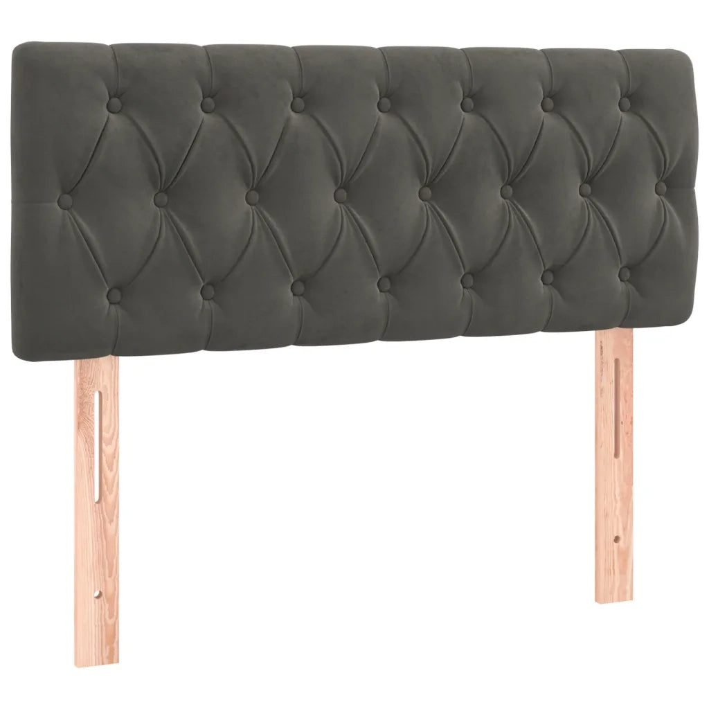 Letto a Molle con Materasso e LED Grigio Scuro 90x190cm Velluto 3134556