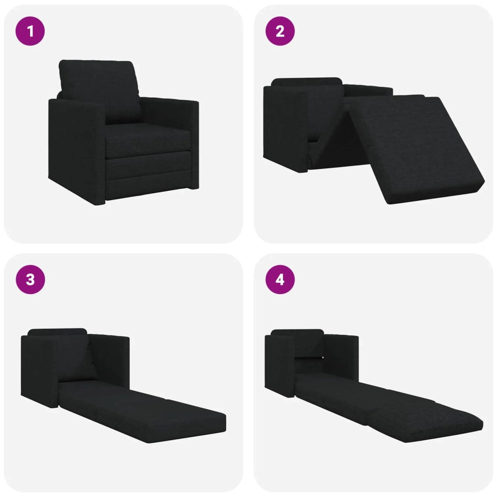 Divano letto Nero 74 x 77 x 81 cm Tessuto 4106623