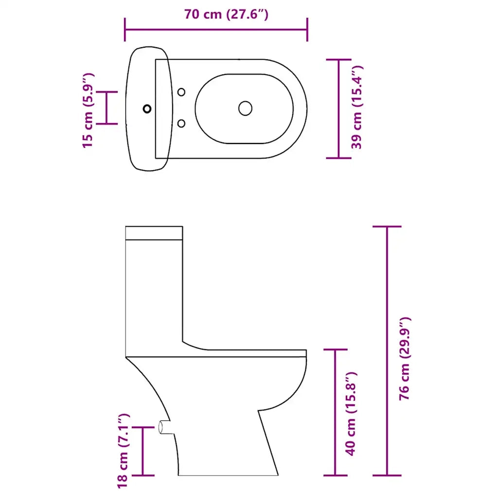 Toilette con Cisterna Nera 240550
