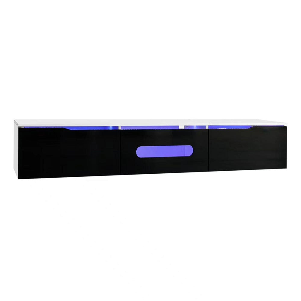 Mobile TV bicolore - Xylo - 180cm lucido LED RGB fissaggio a muro