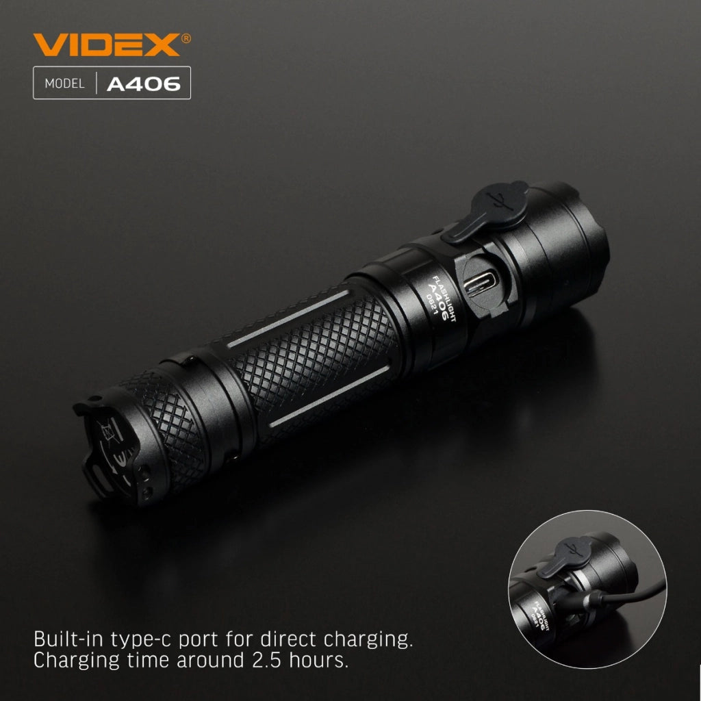 Torcia tattica LED Videx VLF-A406 4000lm IP68 USB-C