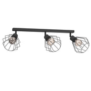 Plafoniera industriale Parkla 3 luci E27 nera Luminex
