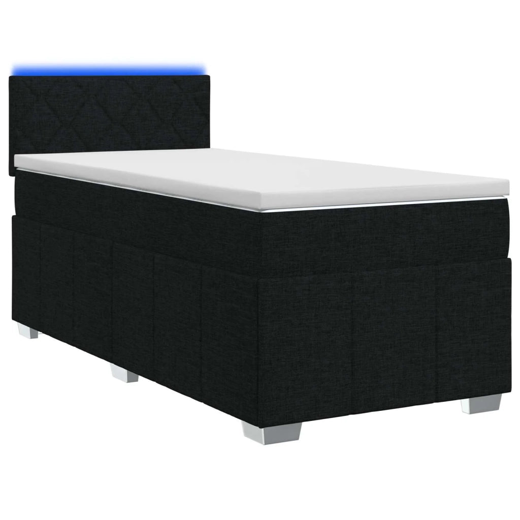 Letto box spring con materasso Nero 90 x 190 cm Tessuto 3452574