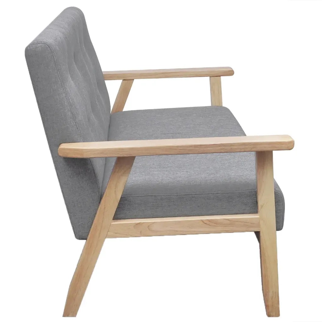Divano a 2 Posti-Sofa 2 Posti in Stoffa Grigio Chiaro
