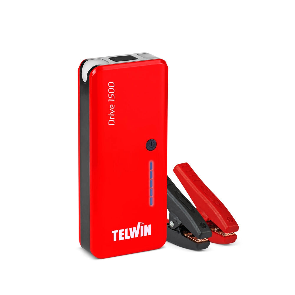 AVVIATORE PORTATILE STARTER CARICABATTERIE DRIVE 1500 12V + 2 LUCI LED TELWIN