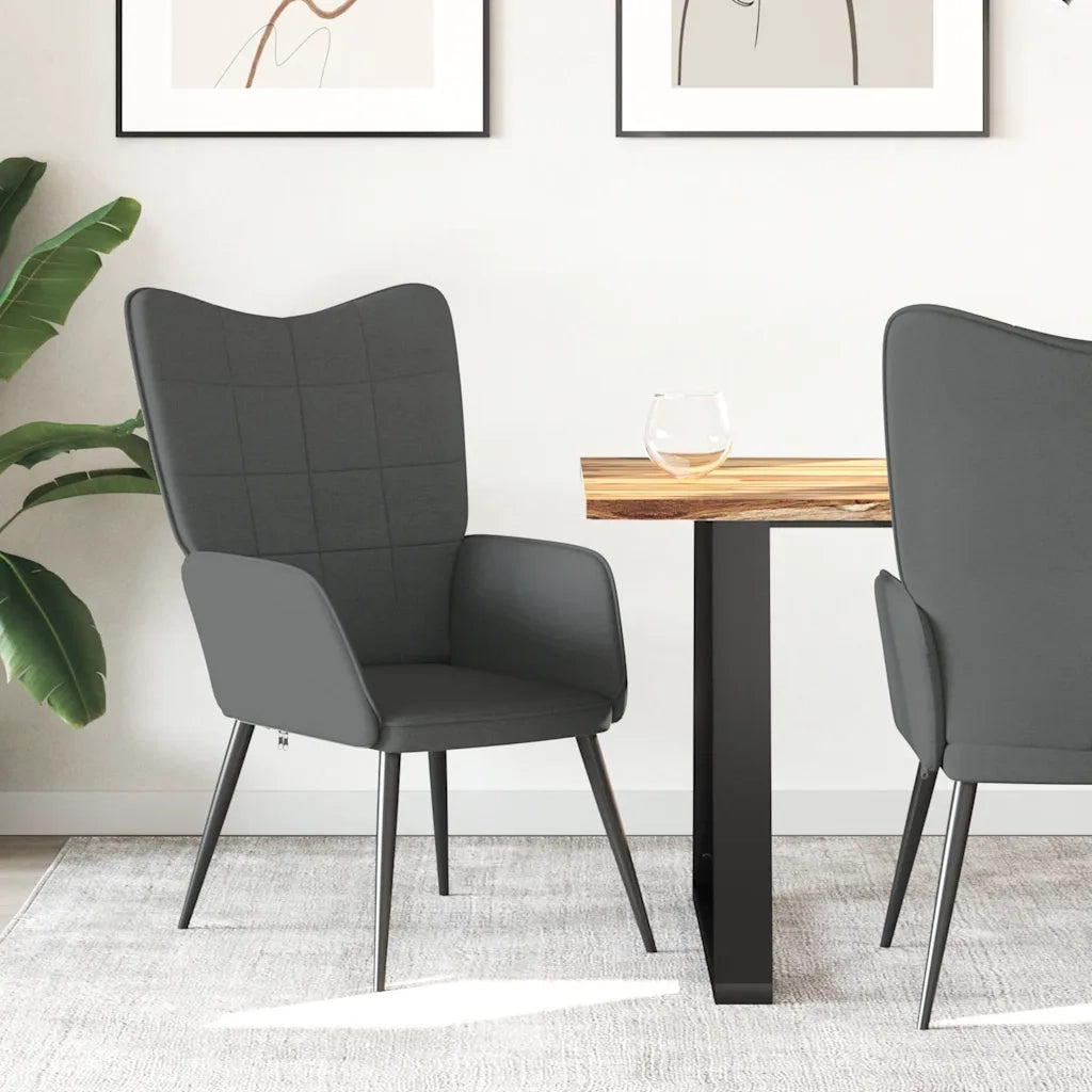 Poltrona | Sedia Relax Grigio Scuro in Tessuto