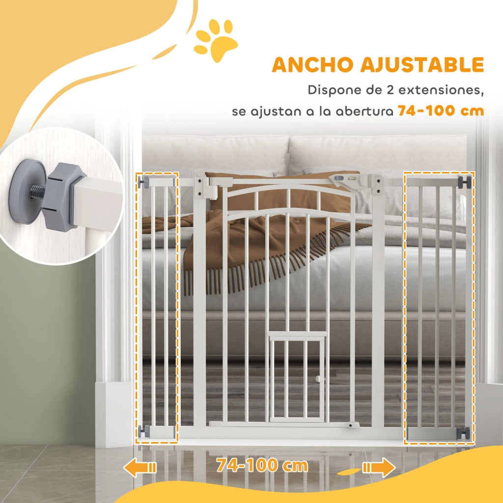 Cancello di Sicurezza per Cani ¨C Minimal ¨C Bianco 74-100 cm