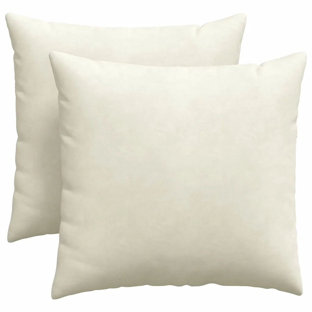 Cuscini da Divano 2 pz-Set di 2 Cuscini per Sofa Crema 45 x 45 cm Tessuto in Cords 203704