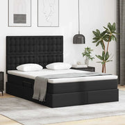 Letto con contenitore e LED Nero 140 x 190 cm Pelle Sintetica 3372301