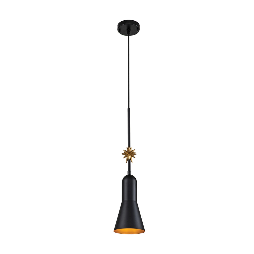 Lampada a sospensione Etoile Art Déco nera Ø13 Elstead