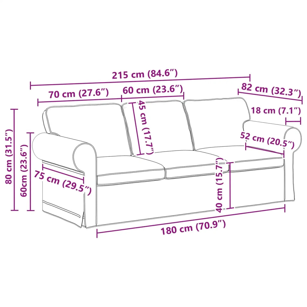 Set di divani 2 pcs Grigio chiaro 215 x 82 x 80 cm Tessuto 3407574