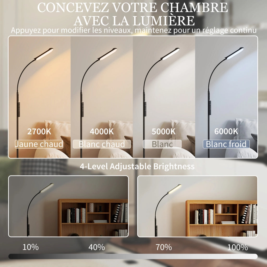 Lampada da terra con telecomando ¨C Xylo ¨C controllo touch dimmerabile nero