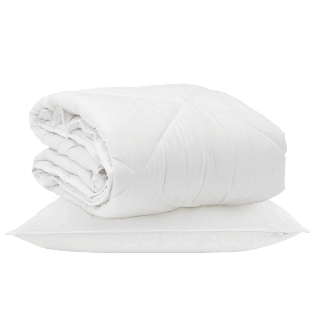Duvet per Tutte le Stagioni con cuscino 2 pcs Bianco Microfibra 3376566