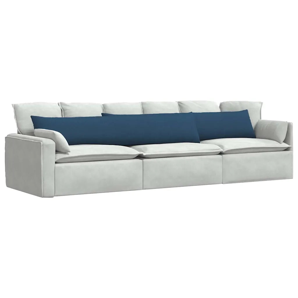 Cuscini da Divano 2 pz-Set di 2 Cuscini per Sofa Blu 200 x 40 cm Tessuto
