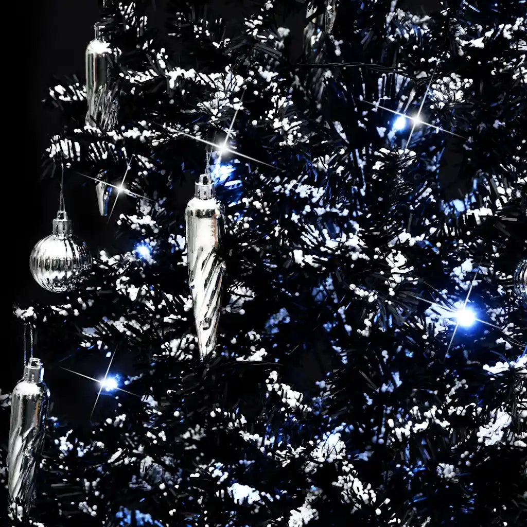 Albero di Natale con Nevicata e Base ad Ombrello Nero 170cm PVC 289933