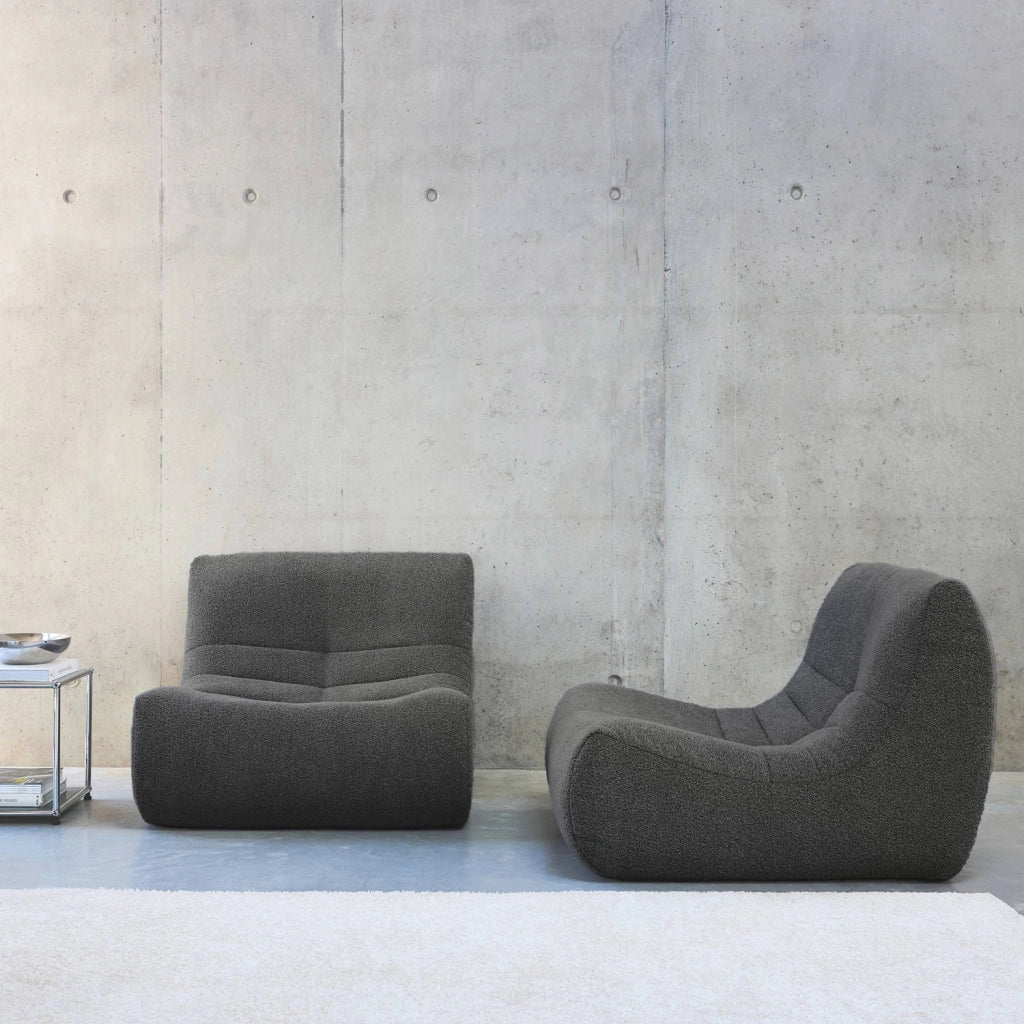 Divano modulare boucle, 2 posti, antracite