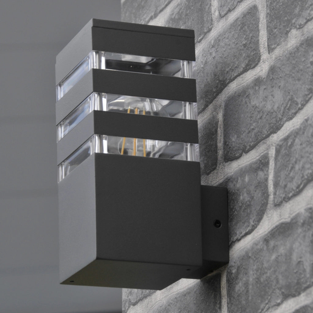 Applique esterna grafite 1xE27 IP44 Teksas Polux alluminio