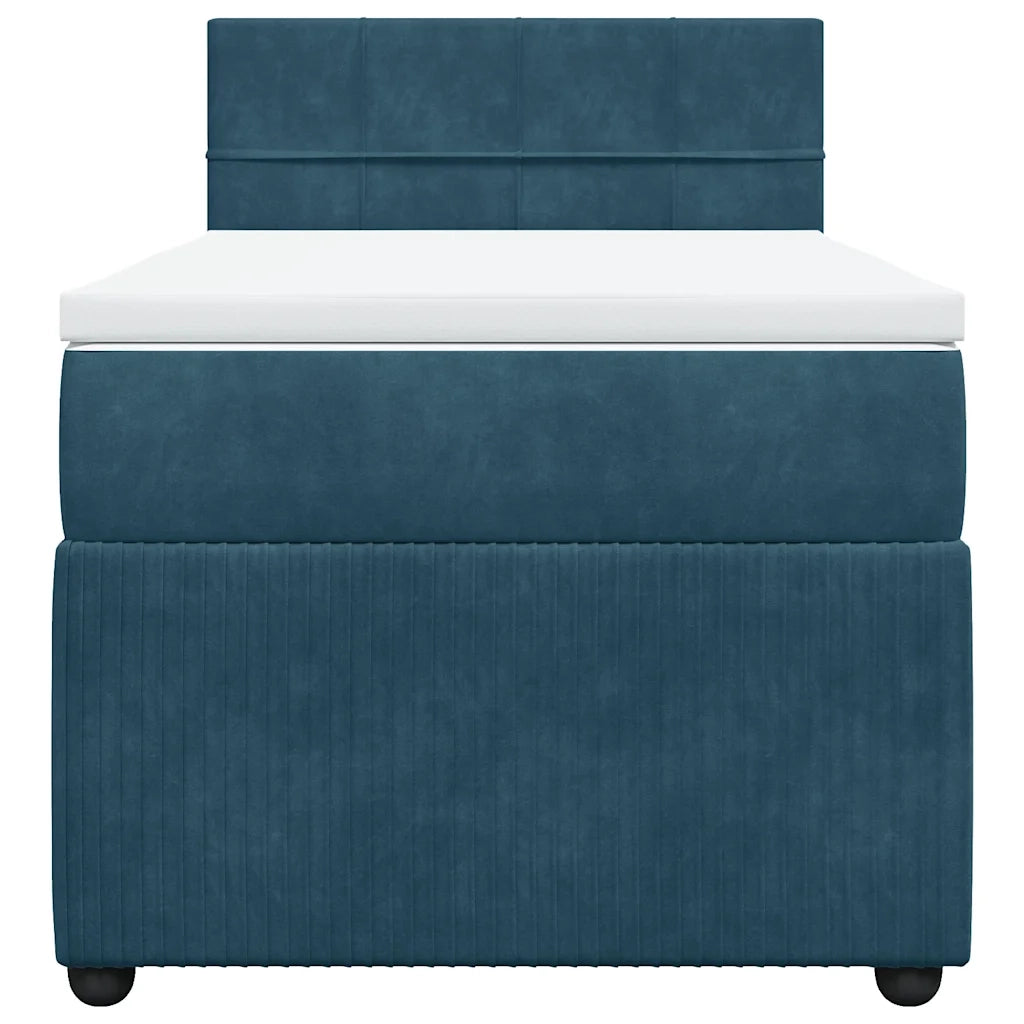 Giroletto a Molle con Materasso Blu 90x190 cm in Velluto 3287630