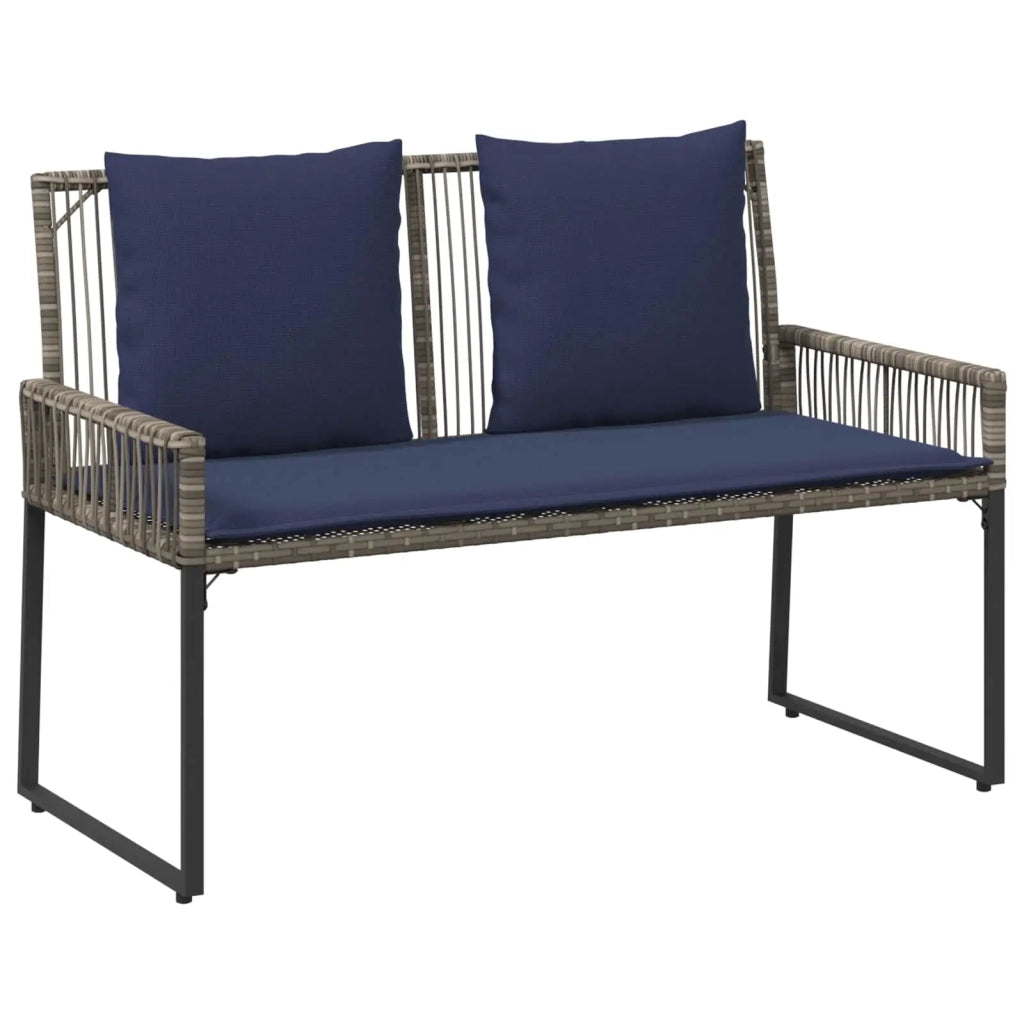 Set di Mobili da Esterno 9 pcs Grigio e Blu Navy polyrattan 42025150