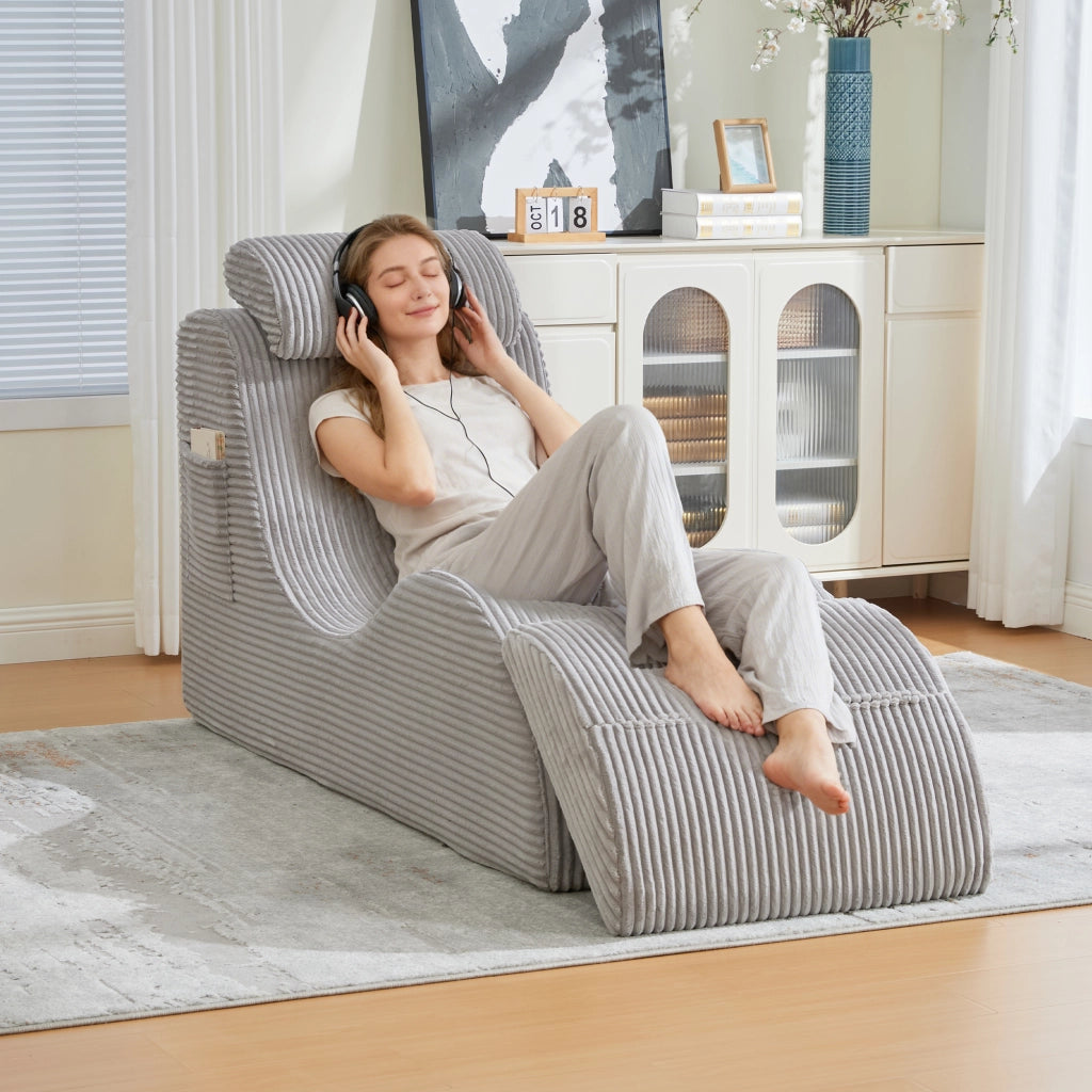 Poltrona Relax Ergonomica ¨C MINIMAL ¨C Tessuto Grigio Chiaro