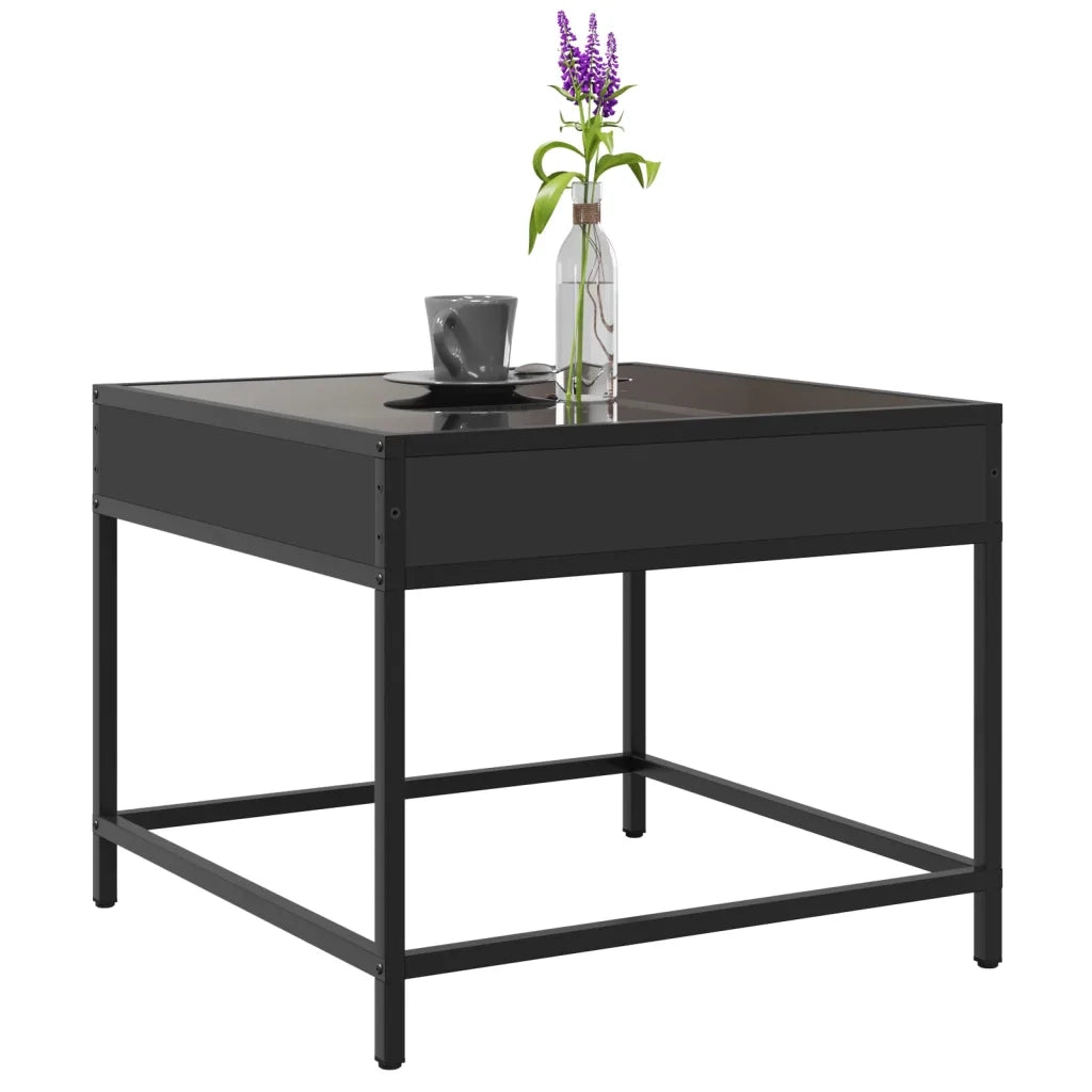 Tavolino da Salotto con LED Infinity Nero 50x50x41 cm 847677