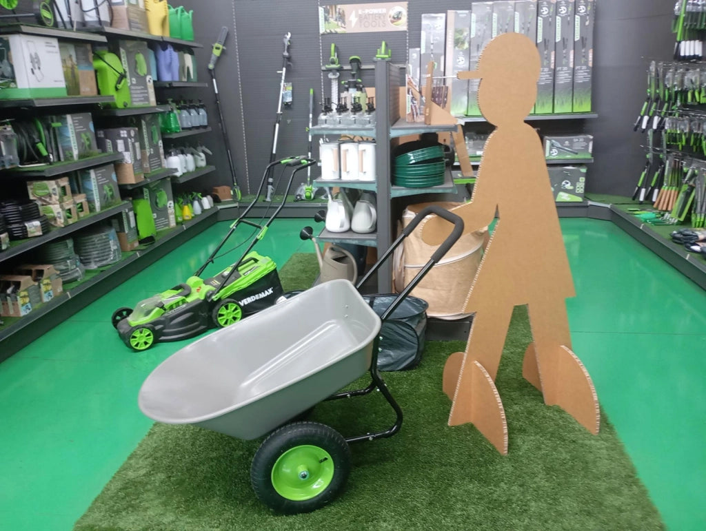 Carriola Multiuso 65 Litri Verdemax in Plastica Resistente Grigio e Verde
