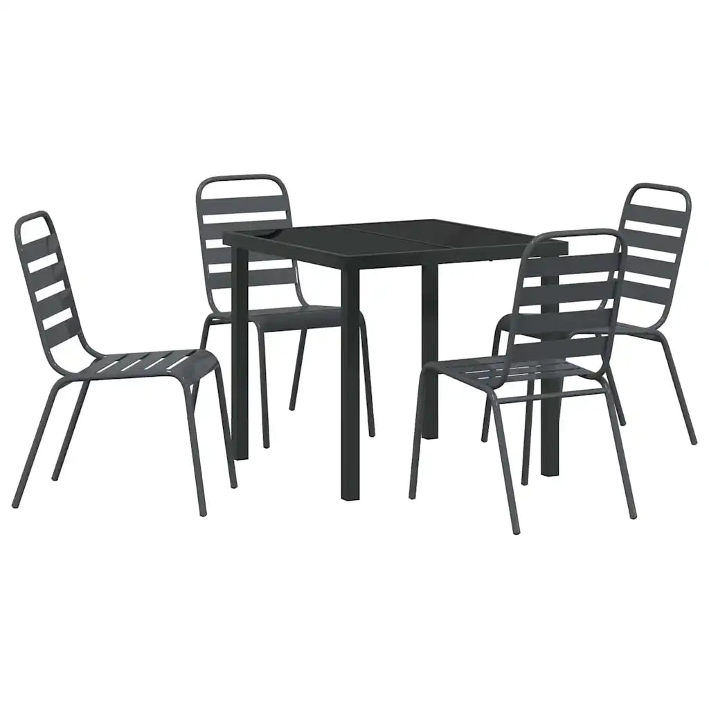 Set da Pranzo per Giardino 5 pcs Antracite