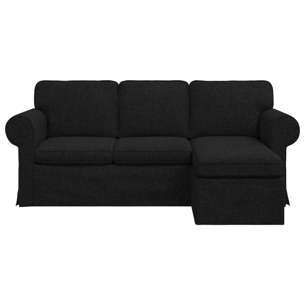 Divano Nero 195 x 138 x 80 cm Tessuto 42024329