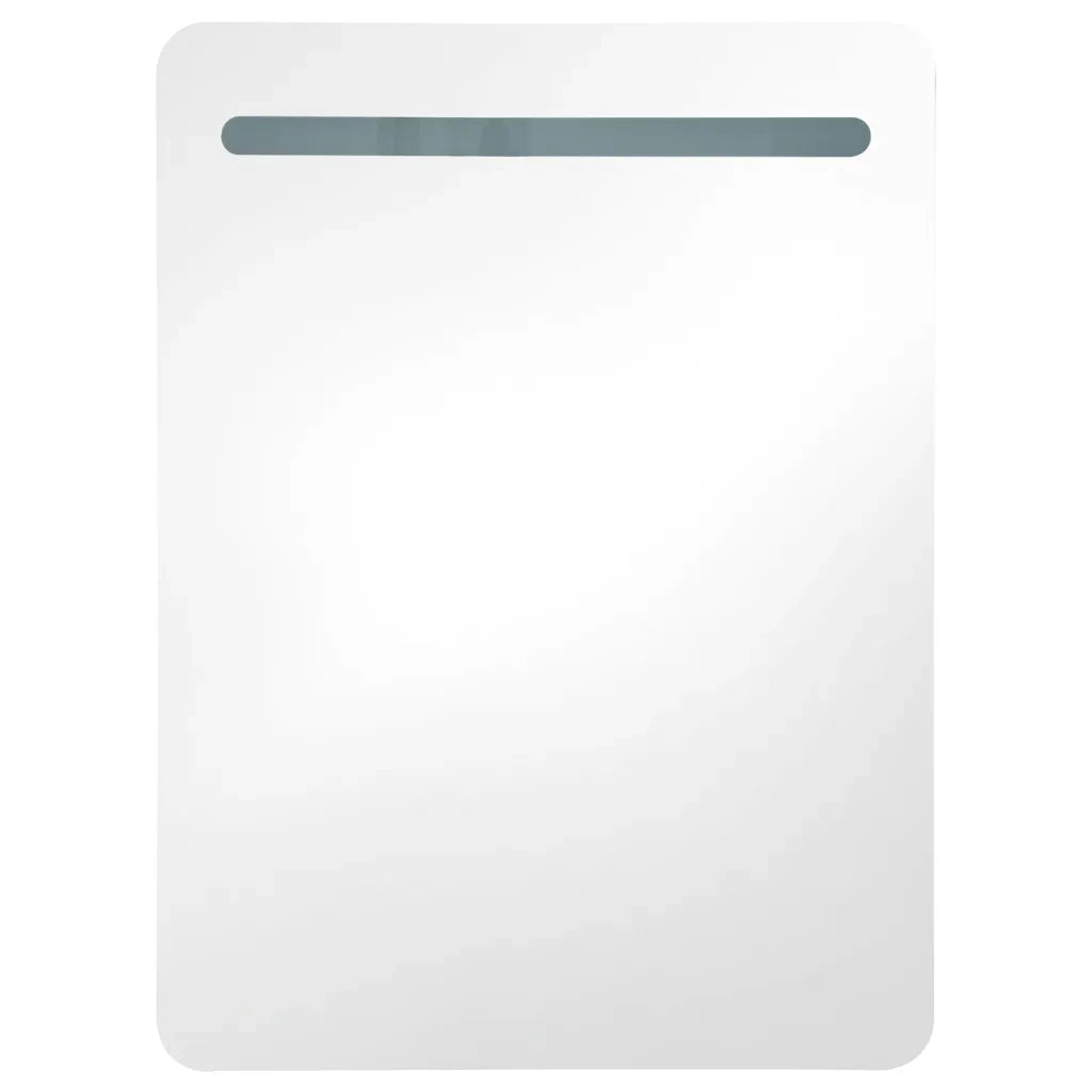 Armadietto Bagno con Specchio e LED 60x11x80 cm 285118
