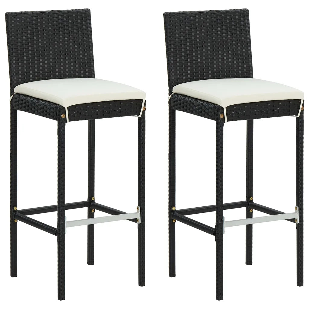 Set Bar da Giardino 3 pz con Cuscini Nero 3067942