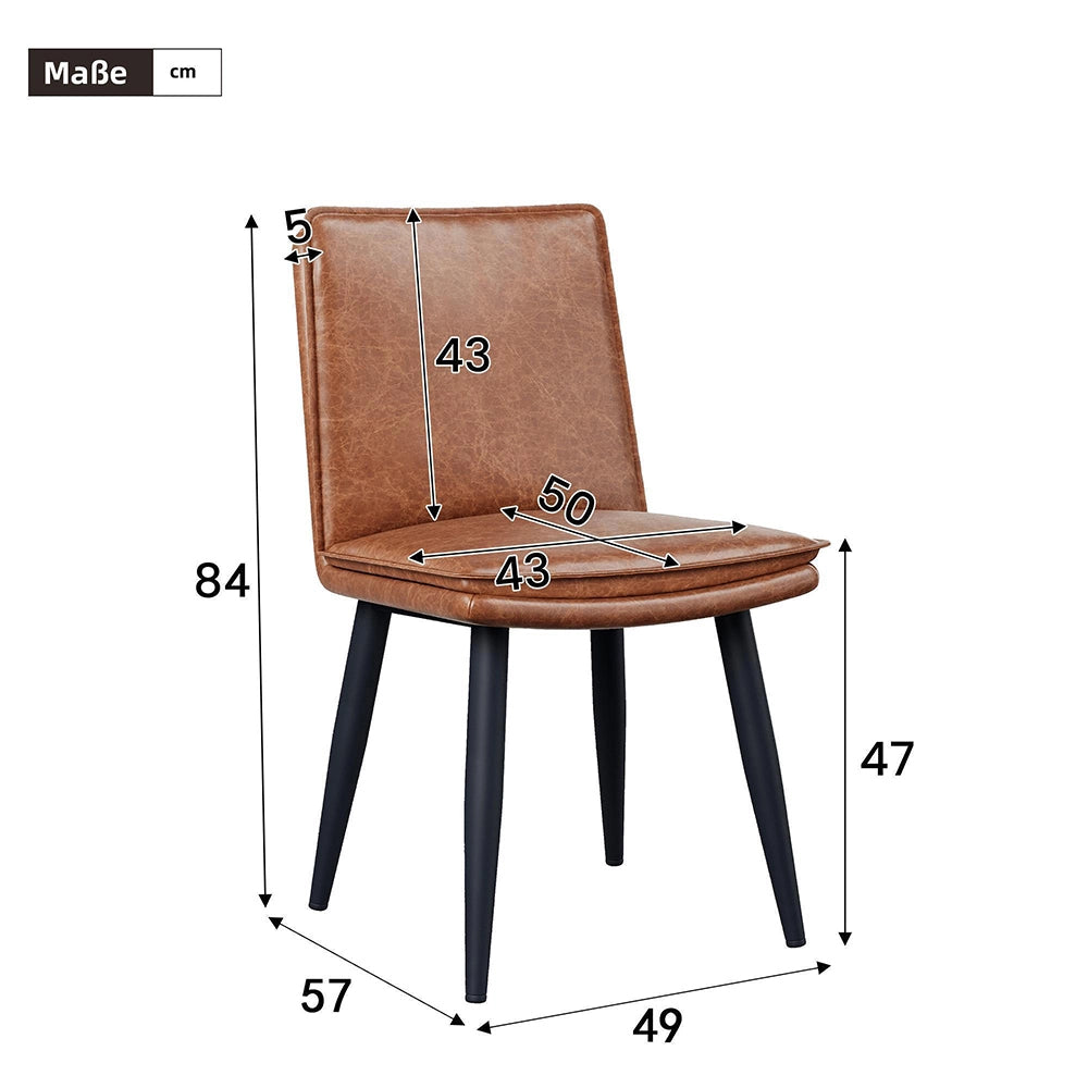 Set 6 sedie da pranzo - Xylo - PU marrone con doppio cuscino