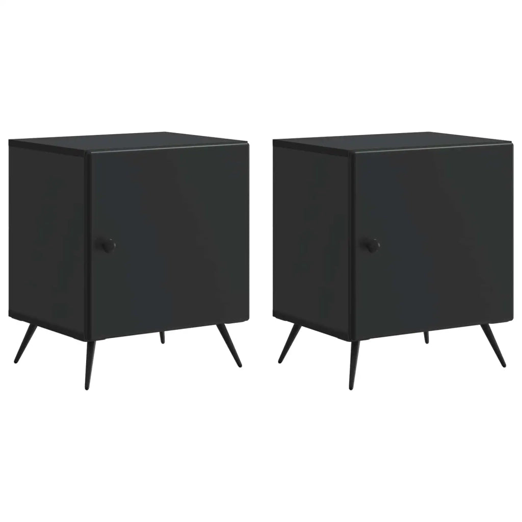 Set di 2 Comodini | Armadio da Notte | Mobiletto da notte Nero 43 x 34,5 x 50 cm