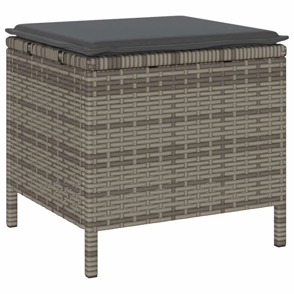Set da Pranzo per Giardino Grigio polyrattan 42007915