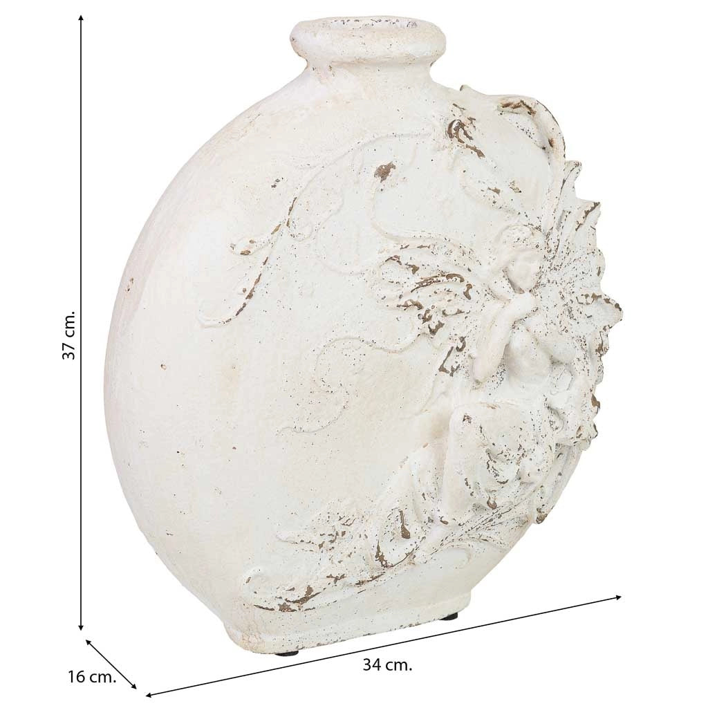 Vaso in magnesio bianco, 34x16x37 cm (altezza)