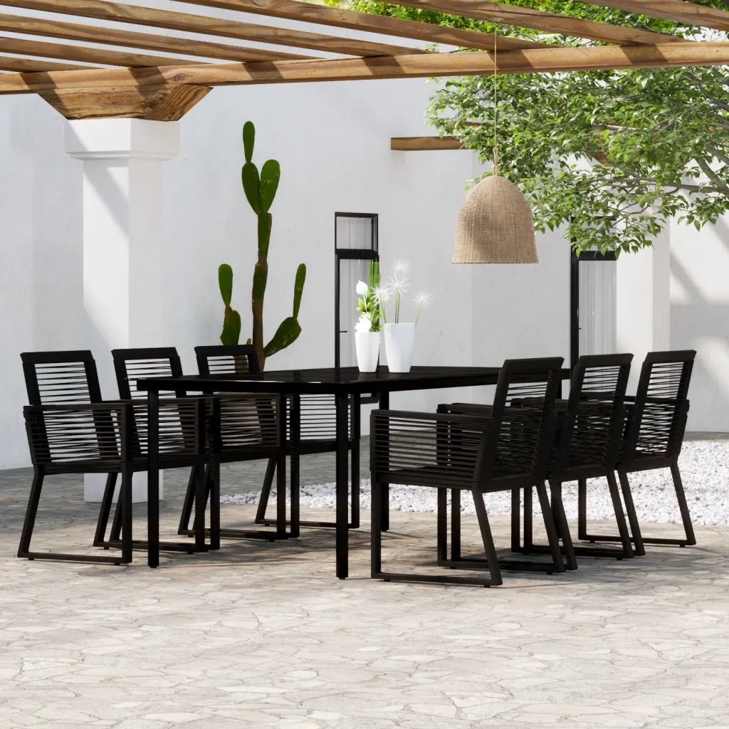 Set Mobili da Pranzo per Giardino 7 pz Nero 3099153