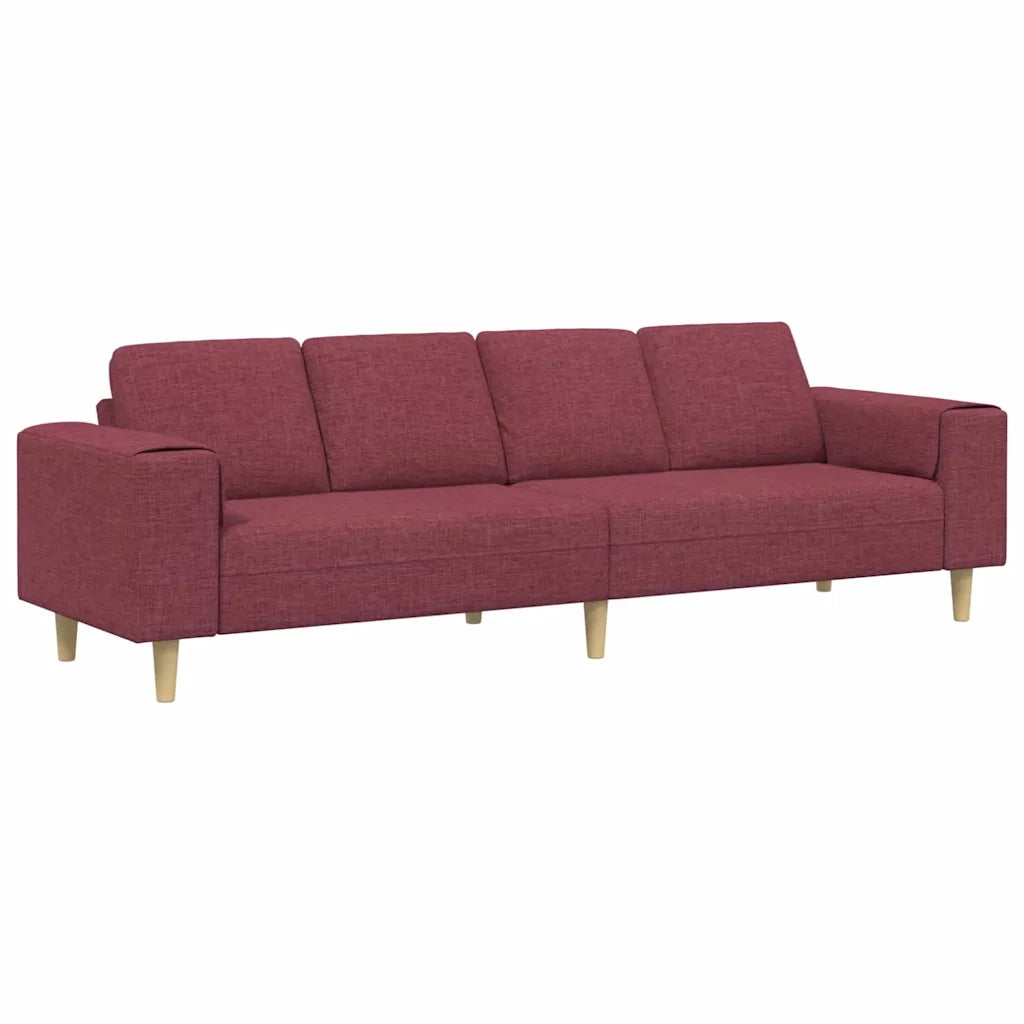 Divano per Soggiorno Rosso Vino 250 x 77 x 76 cm Poliestere 3335084
