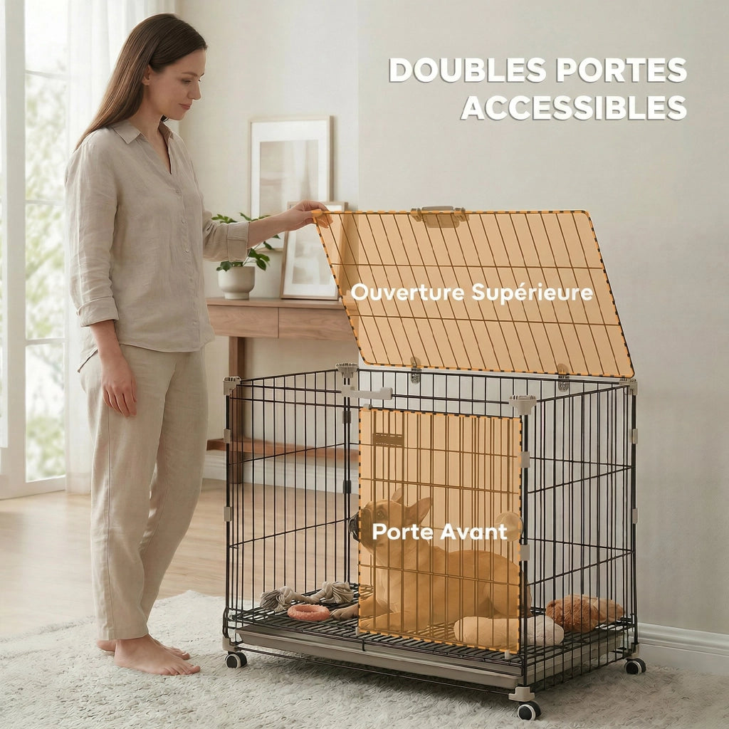 Cage per Cani ¨C Minimal ¨C Nero 75.5x46x64.5cm
